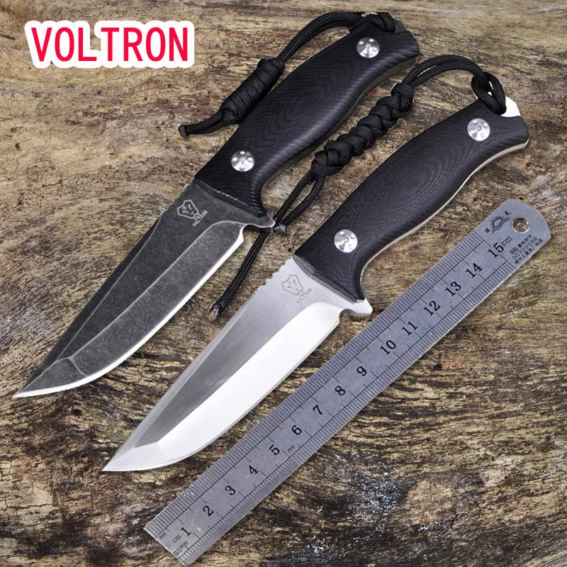 Voltron rongshi Тактический Ножи фиксированным лезвием 58HRC 9Cr18Mov G10 ручка с ksheath выживания