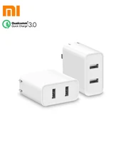 2018 new xiaomi dual usb qc3 0 charger 36wmax mi qualcomm3 0 quick charger 3 0 for smart phone support dual usb qc3 0 charger