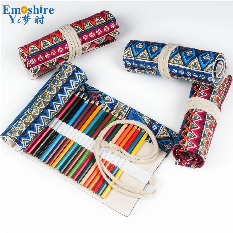 Чехол для карандашей emoшинс большой вместимостью школьный холщовый чехол в