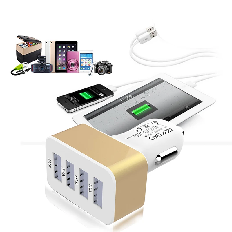 Автомобильное зарядное устройство с 4 портами USB адаптер для зарядки телефона 2 А 1
