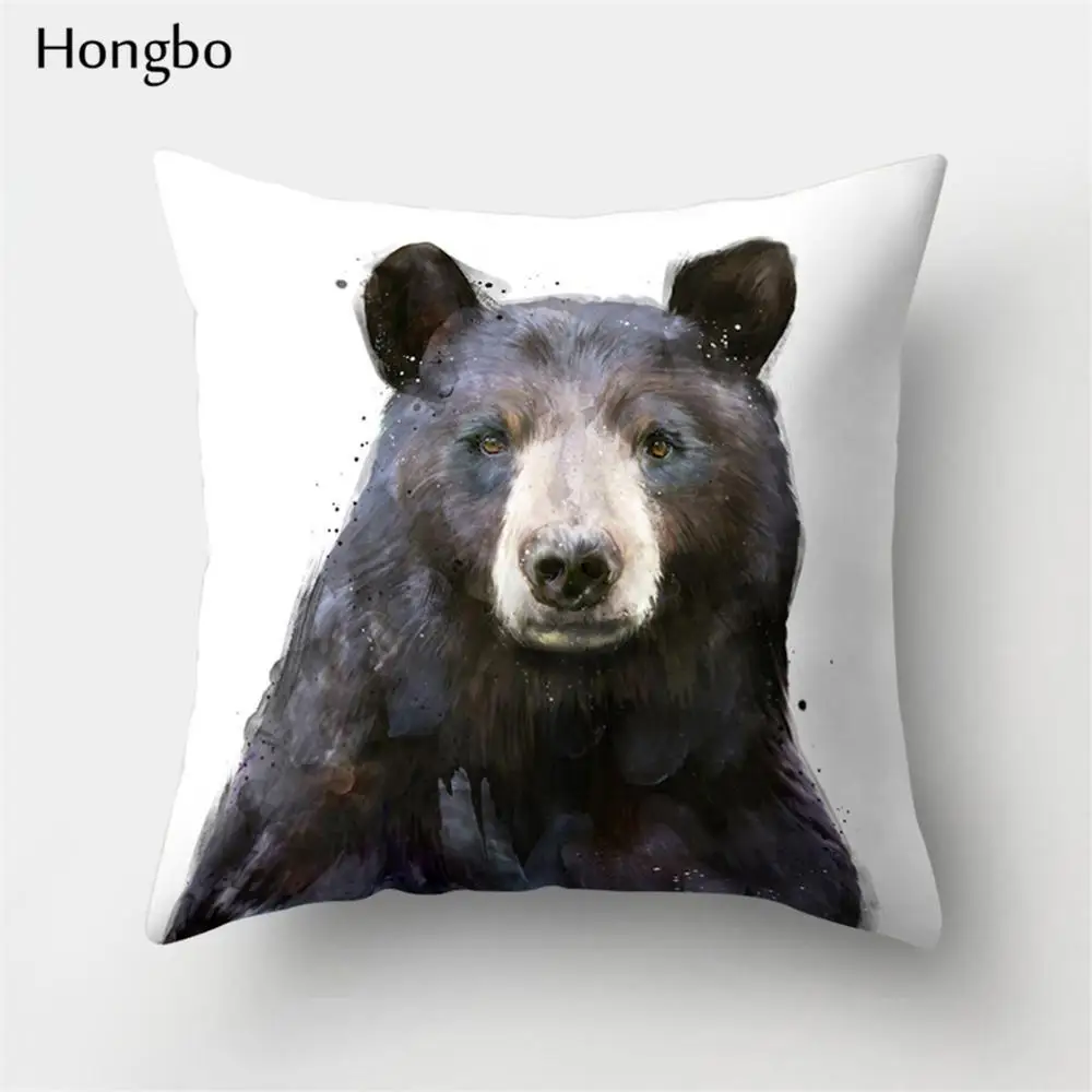 5 Hongbo 1 шт. чехол для подушки с рисунком лисы, медведя, птицы, лошади, диких животных, декоративный чехол для подушки, для дома и офиса - Цвет: 5