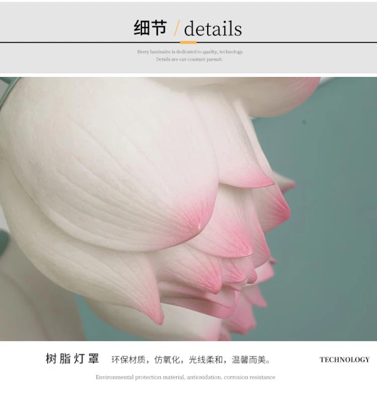 Средиземноморский сад Современная индивидуальность Лотос потолочный светильник для гостиной, спальни, китайского творческого искусства подвесной светильник-цветок