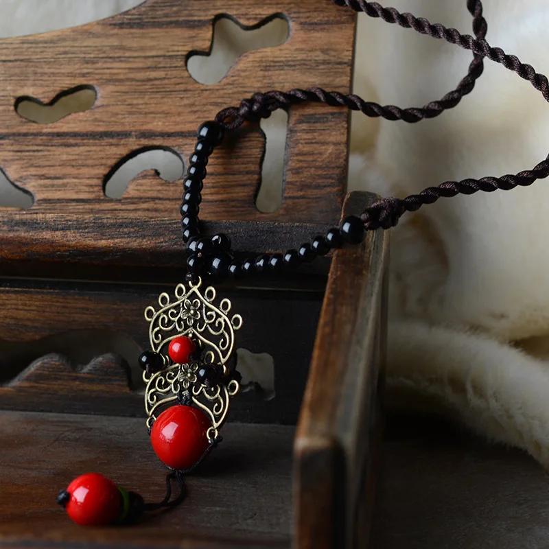 Бесплатная доставка Оригинальные красные бусины в китайском стиле длинное