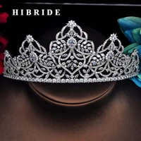 hibride brand big tiaras and crown for bridal aaa cubic zircon pave engagement headband hair accessories for party gifts c 48
