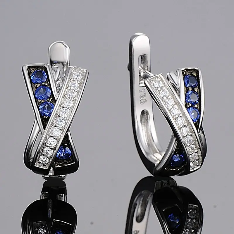 SANTUZZA, серебряные серьги для женщин, 925 пробы, серебряные серьги, серебро 925, с камнями, кубический цирконий, brincos, модное ювелирное изделие