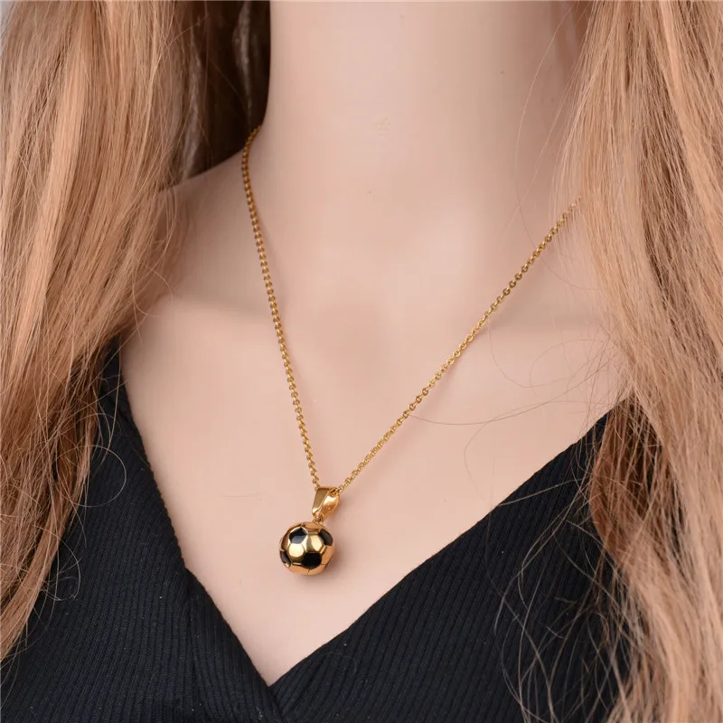 World Cup Stainless Steel Soccer Necklace Gold-Color Football Charm Pendants Colar For Men | Украшения и аксессуары