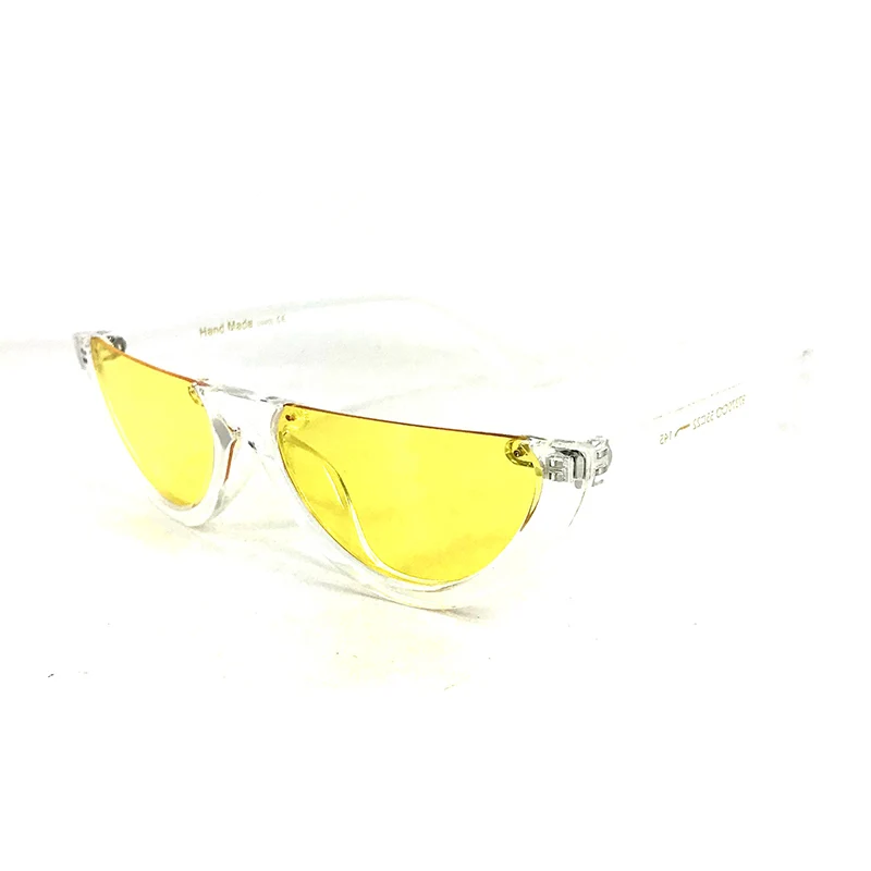 2020 Half Frame Women Cat Eye Sunglasses Hot New Arrival Fashion Ladies Pink Tint/Clear Lens Shades | Аксессуары для одежды