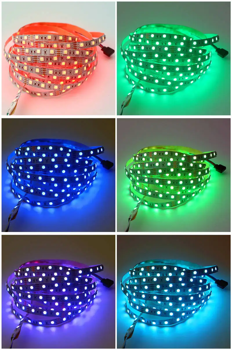 RGB DC 5 В Светодиодная лента 5050 SMD 5 м 60 светодиодный s/M светодиодный гибкий светильник белый/теплый белый/красный/зеленый/синий/желтый/RGB светодиодный ленточный светильник - Испускаемый цвет: RGB
