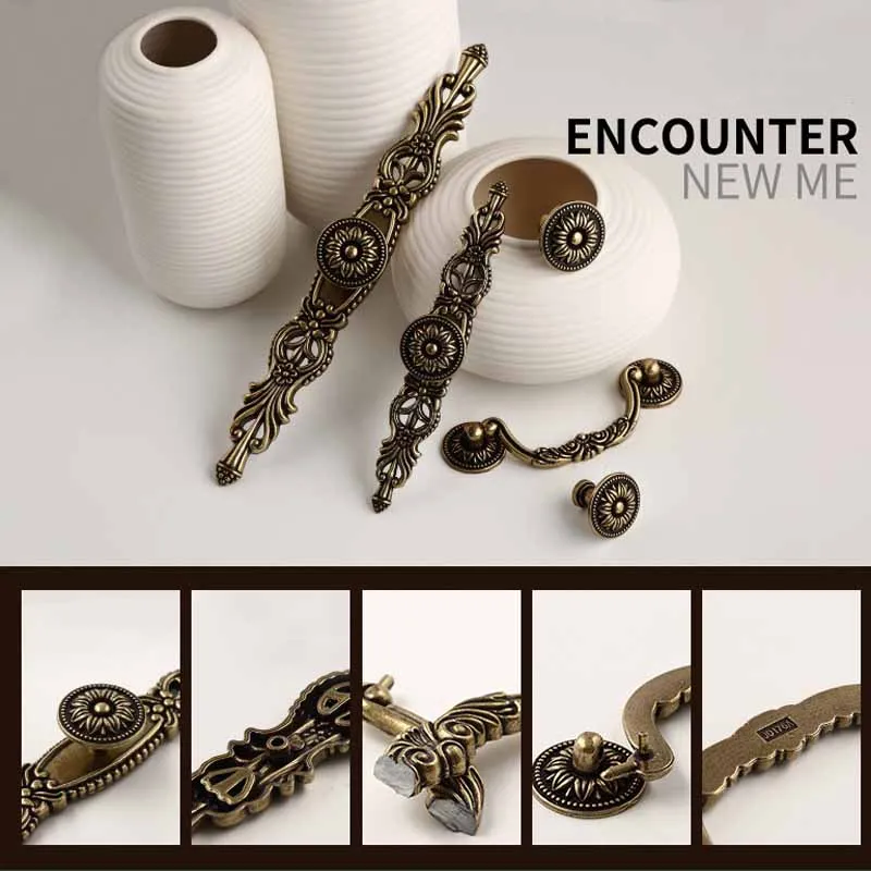 2 шт. бронзовые дверные ручки благородные антикварные выдвижные ящики винтажные