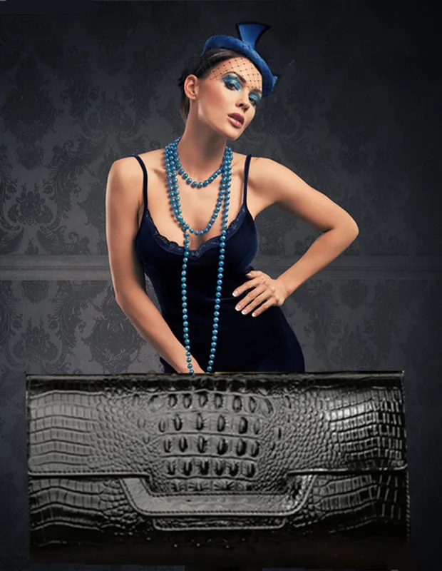 Kaidese европейской и американской моды бренд натуральная кожа сумка крокодил цепь