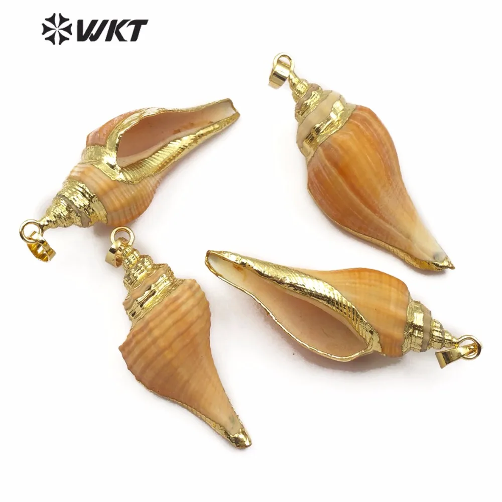 

WKT WT-JP095 Wholesale Natural Big Trumpet Shell Pendant Original Seaside Shell Ladies Make Necklace Bracelet Handmade Jewelry