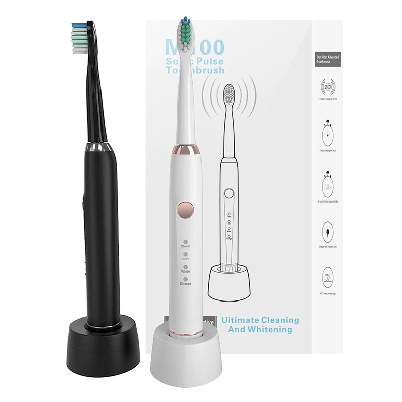 Sarmocare ультра звуковая электрическая зубная щетка M100 Беспроводная перезаряжаемая портативная отбеливающая звуковая зубная щетка IPX7 водонепроницаемая