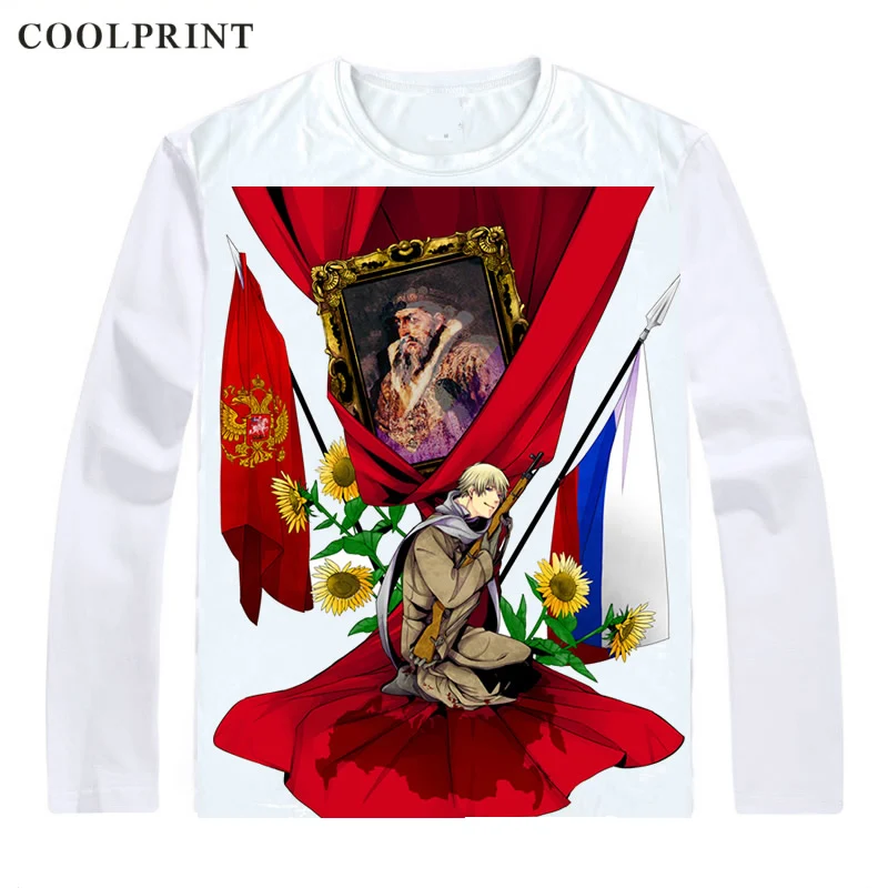 Футболка мужская с надписью Axis Powers Hetalia Повседневная винтажная рубашка длинным