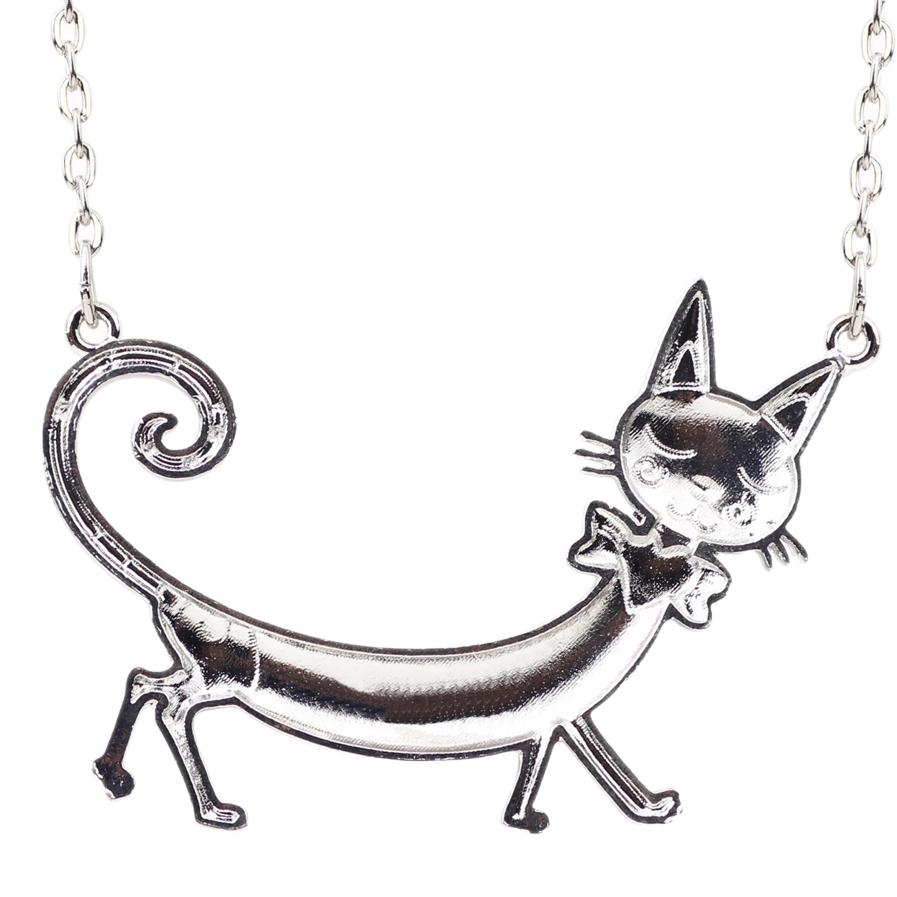 WEVENI эмалированный сплав чокер с мультяшным котом ожерелье подвеска цепочка