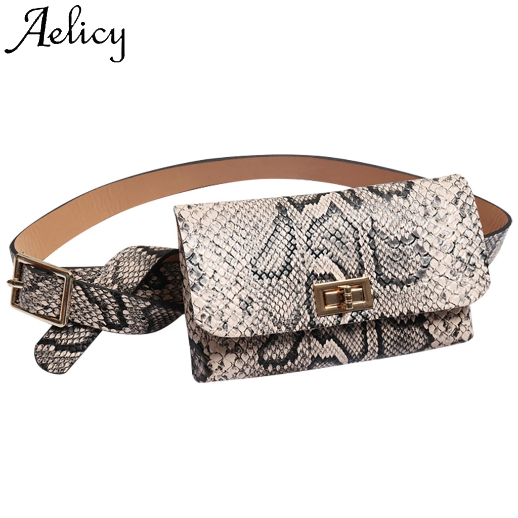 Поясная Сумка Aelicy Женская поясная сумка из змеиной кожи высокого качества с