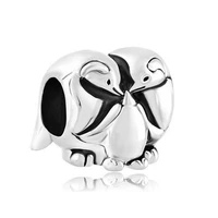 free shipping big hole beads penguin father and mother amulet original brand design diy jewelry fit pandora bracelet necklace