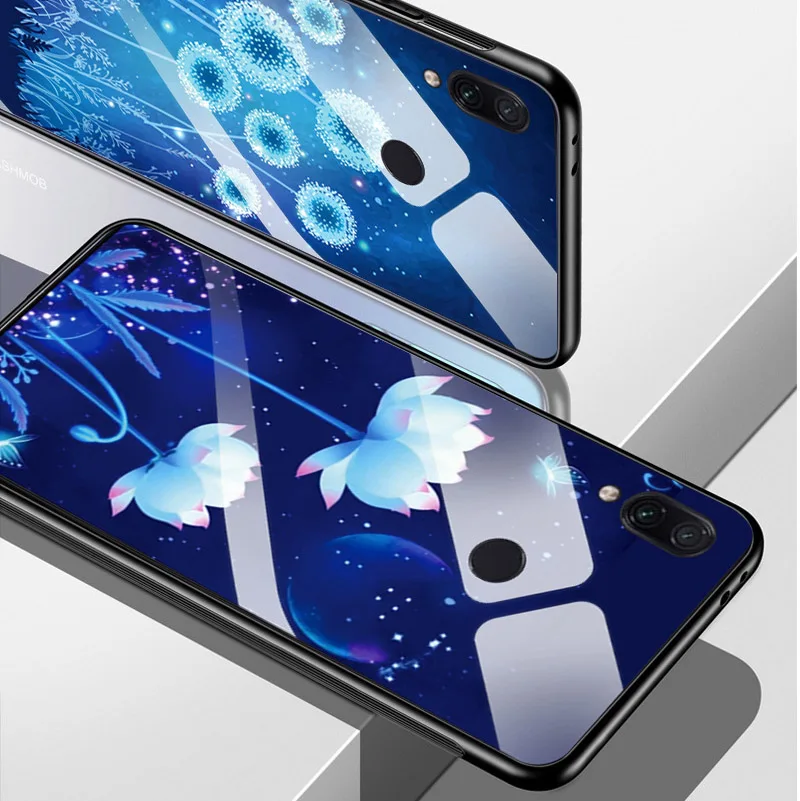 Качественная стеклянная задняя крышка для Xiaomi Redmi Note 5 Pro мягкий чехол закаленное