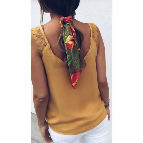 Женский модный жилет с V-образным вырезом летняя свободная повседневная майка из