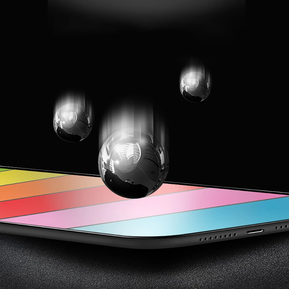 NYFundas для iphone 8Plus 7 6 6S Plus X прозрачное закаленное стекло Радужный ударопрочный