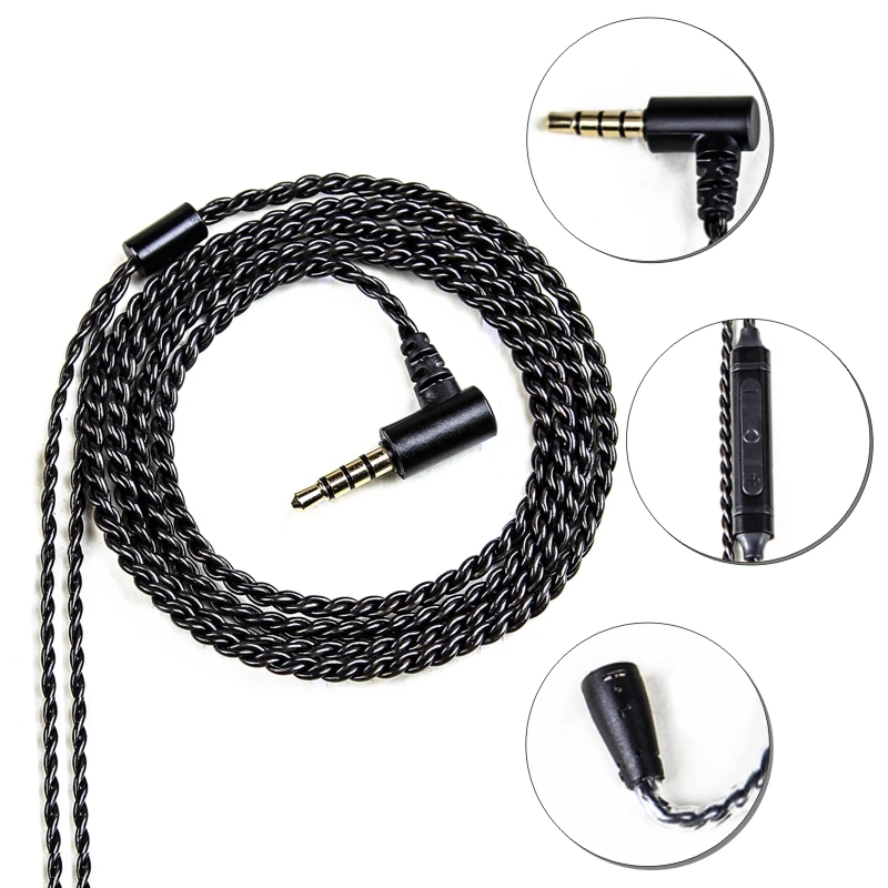 Обновленный кабель для наушников Посеребренная Проводная гарнитура MMCX SE215 SE315 IE80