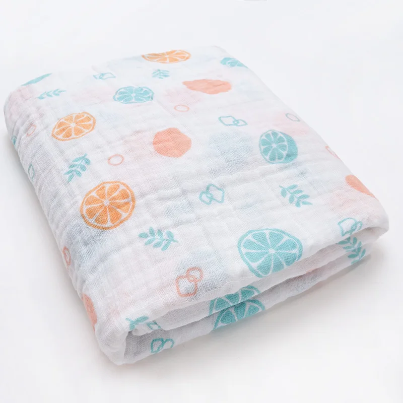 Color of lemon Хлопковое детское одеяло для новорожденных, для фотосессии, с принтом, Infantil, для маленьких мальчиков и девочек, для сна, пеленание, подгузники из муслина, Детские аксессуары - Цвет: Color of lemon