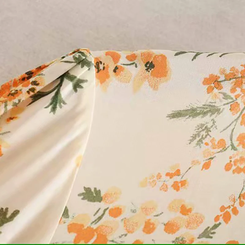 Женское милое платье средней длины в стиле пэчворк с цветочным принтом