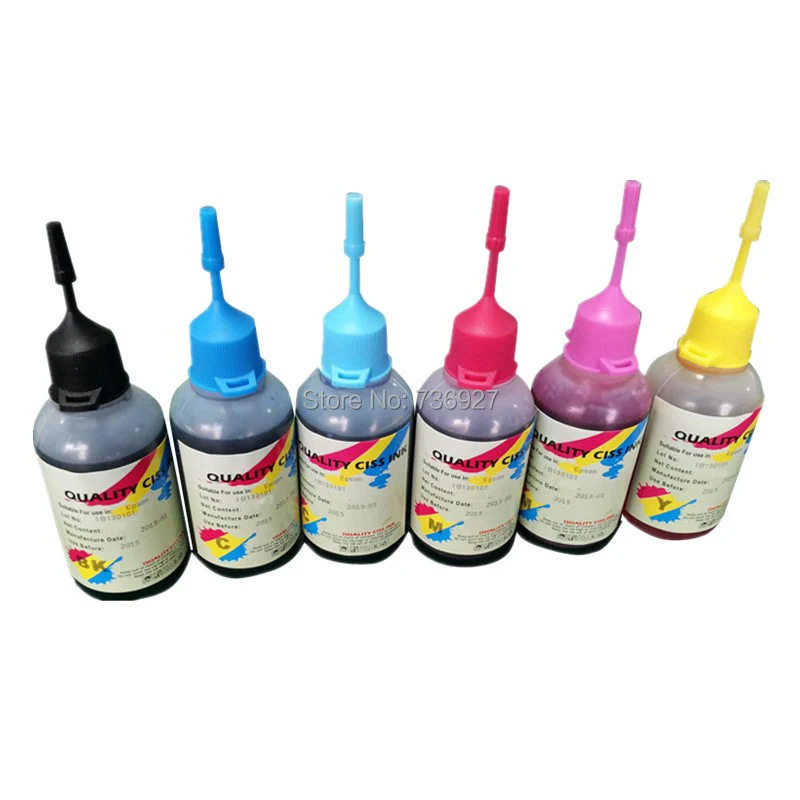 

6X 50ml T0811-T0816 Refill Dye ink for Epson Stylus Photo RX695 1410 TX659 TX720WD TX800FW TX820FWD inkjet printer