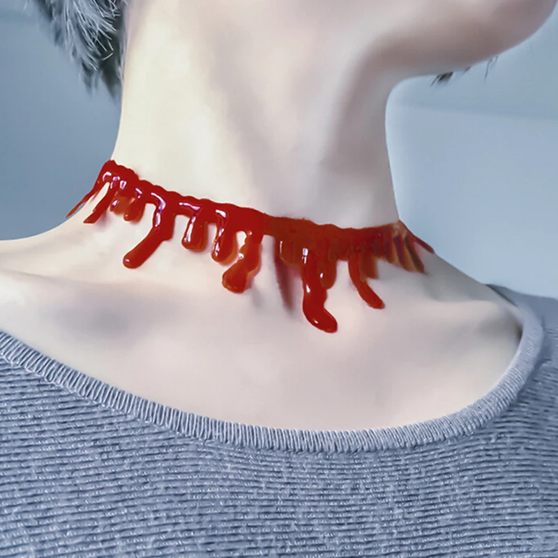 Ожерелье для Хэллоуина с изображением ужаса капельного кровяного напыления