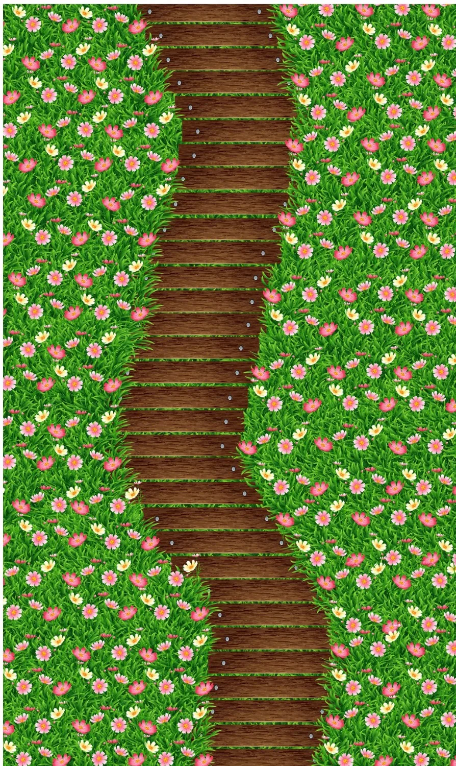 

Free Shipping 3D stereo custom wooden road fresh flower green grass self-adhesive PVC floor mural
