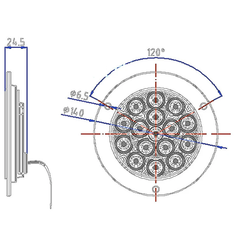 1 шт. задний фсветильник 12 24 В 16 светодиодов|light for car|car lightlights truck |