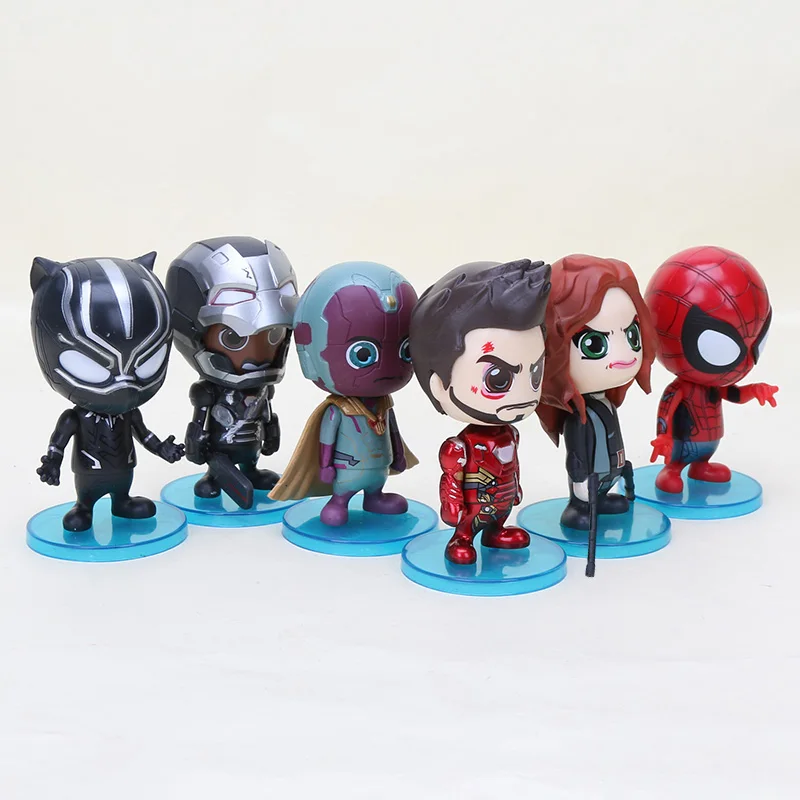 Высота каблука 10 см 6 шт./компл. Marvel игрушки Мстители завершающей thonas Доктор Странный Человек-паук фигурка капитан Марвел Кэрол Дэнверс модель куклы