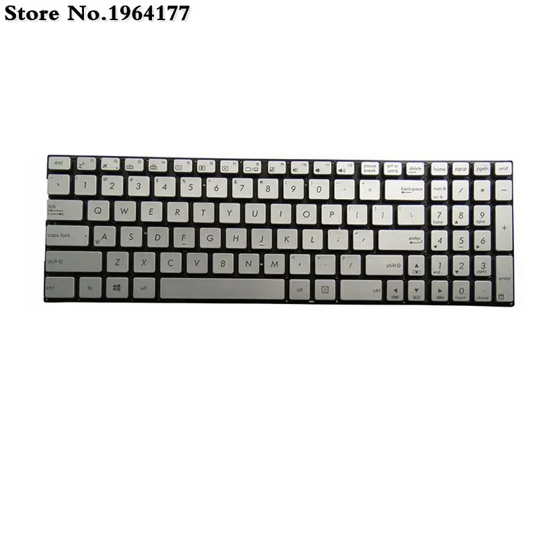 Новинка для ASUS UX501 N501 UX52V UX52 UX52A UX52VS Клавиатура США Серебристая без подсветки |