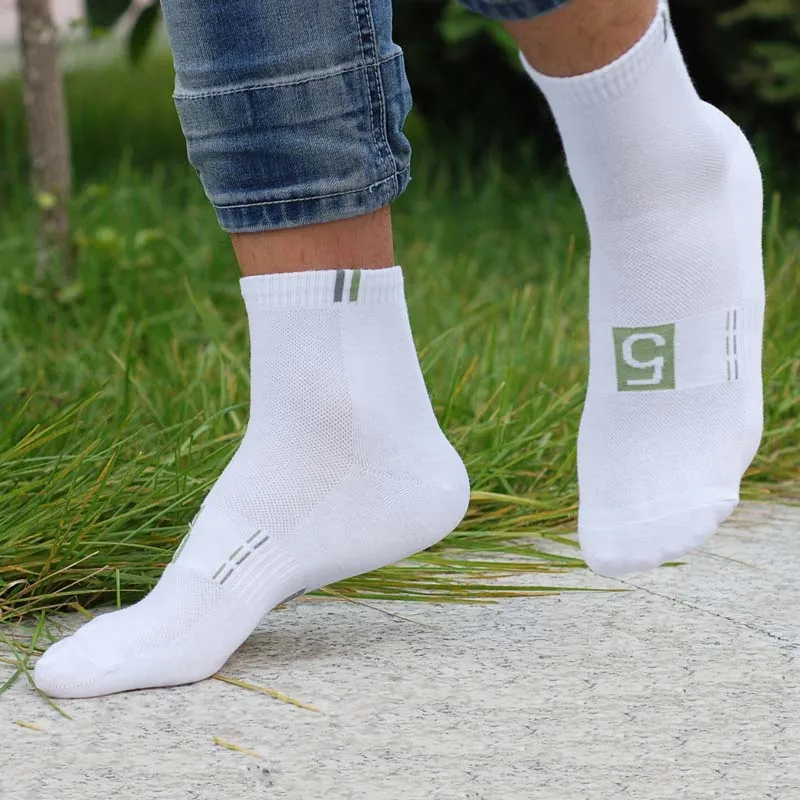 2018 7 пар Белая Неделя мужские носки Забавный дизайн Хлопок Короткие Зимние meias