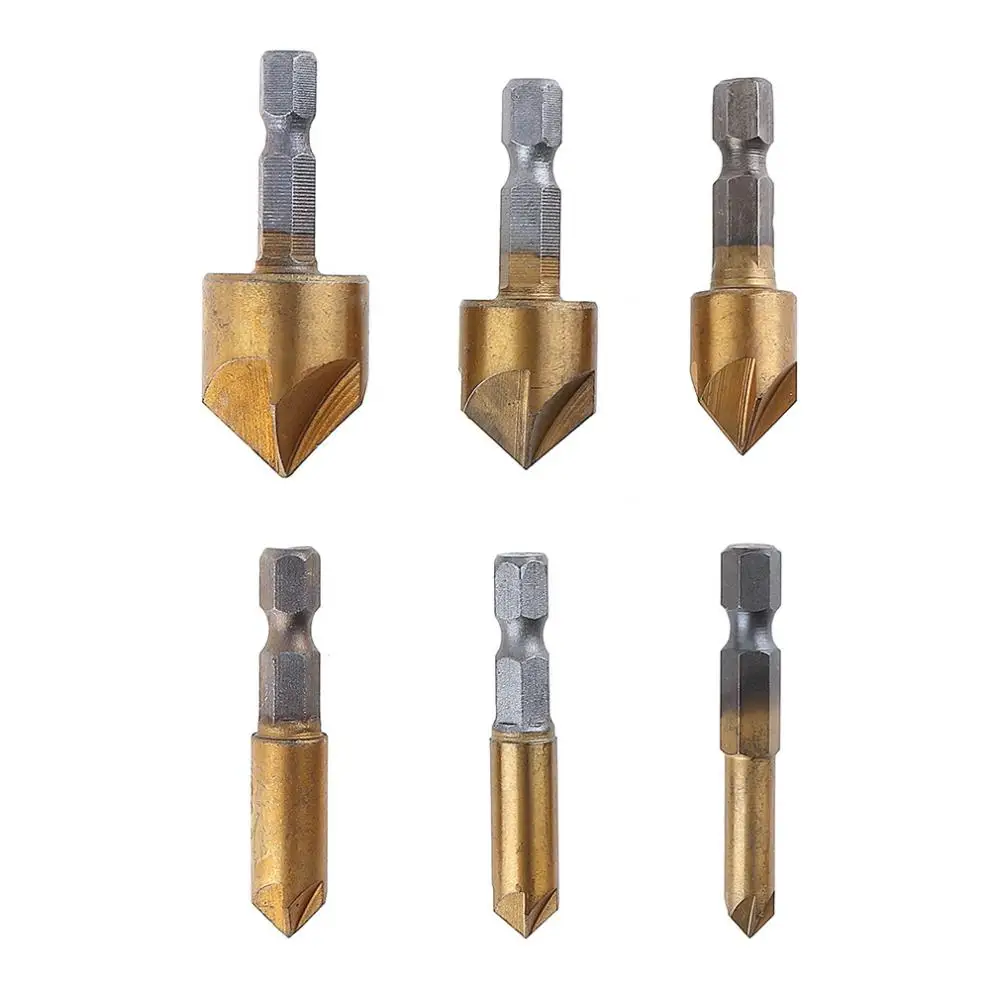Фаска с шестигранным хвостовиком 6 шт./лот из титана пятью кромками сверло для