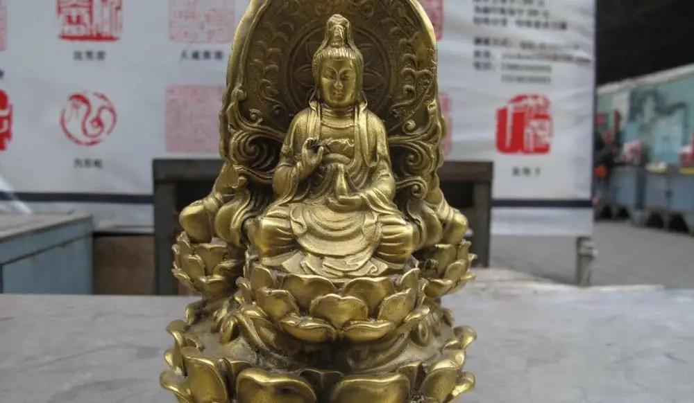 Tibet Buddhism Pure Brass Sakyamuni Ksitigarbha Kwan-Yin Buddha three statue | Дом и сад
