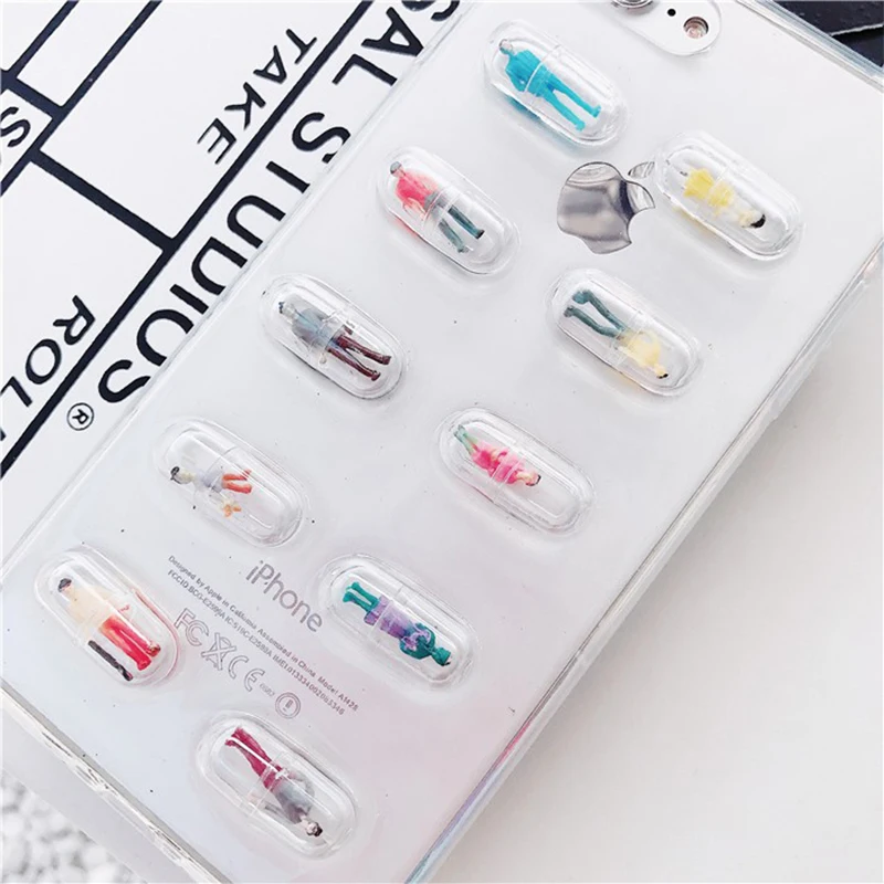 Чехол Pill для iPhone X XS XR MAX чехол s 6 6s 7 8 Plus задняя крышка маленькая милая прозрачная