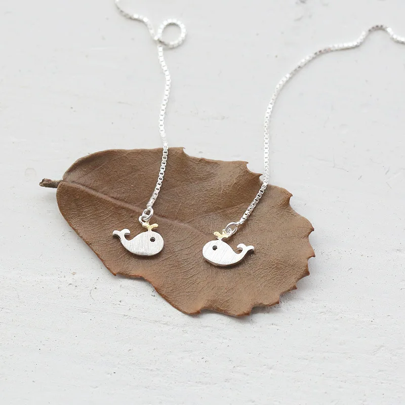 

Daisies New 925 Sterling Silver Animal Cute Baby Whale Earrings For Women Ear Line Sterling-silver-jewelry pendientes de plata