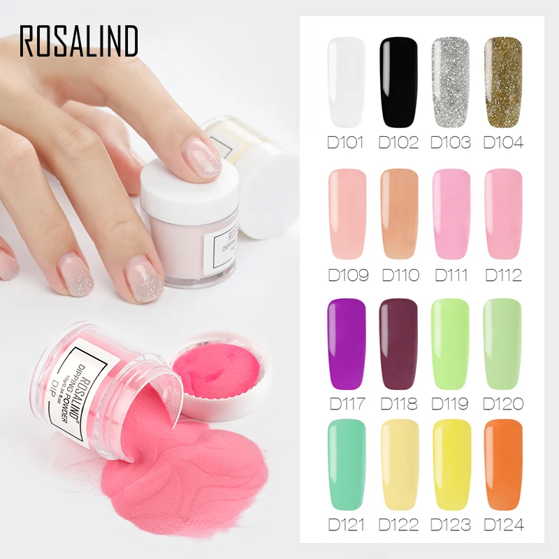Порошок для ногтей ROSALIND 10 г набор нанесения пудры Natura и блестящего цвета