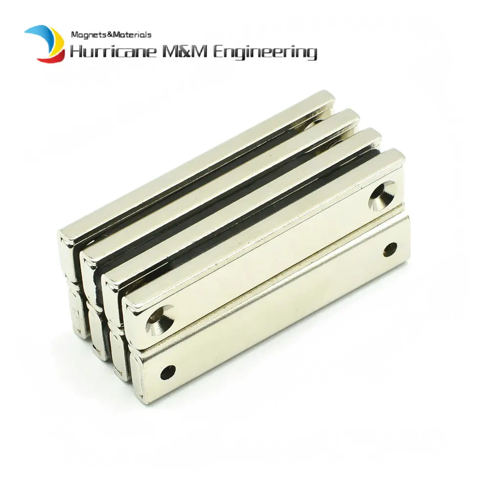 Намагничиватель NdFeB Strong Garage 60x13.5x5 мм с 2 скрытыми отверстиями под шурупы и набором шурупов для организации инструментов на магнитном подвесе 5 шт./уп.