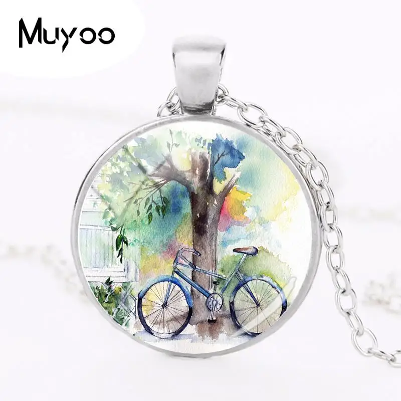 Новинка 2018 ожерелье с фото на велосипеде кулон художественной печатью ожерелья