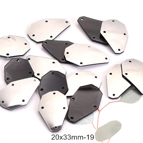 P19-20x33mm 20 шт гематитовые зеркальные пришитые Стразы неправильной формы акриловые зеркальные гематитовые хрустальные стразы для шитья свадебного платья B3790 - Цвет: P19-20x33mm
