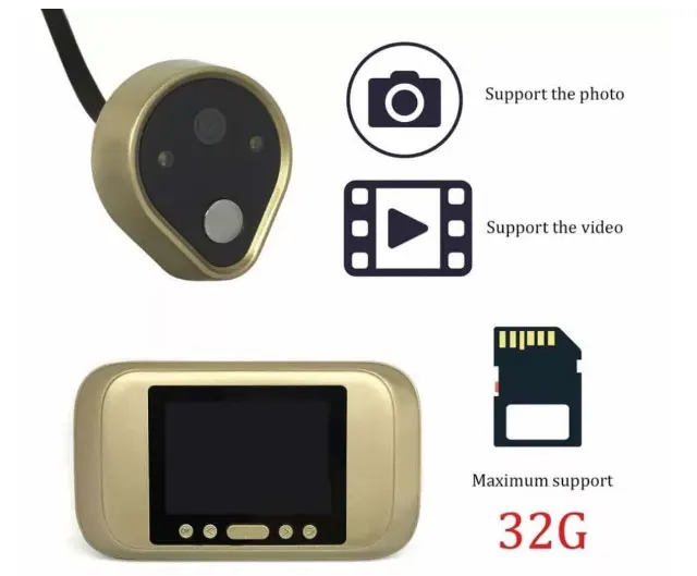 Высокое разрешение цифровой детектор движения дверные глазки камера домашний