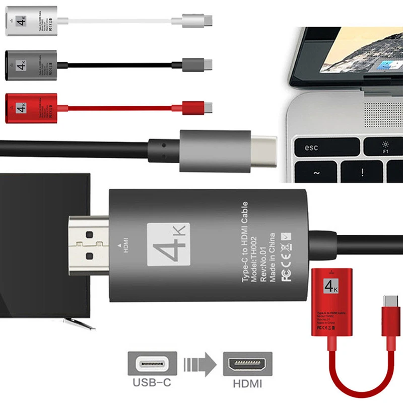 Usb type C Мужской к HDMI Женский AV кабель HDTV адаптера Plug and Play для портативных ПК Новый |