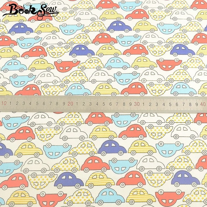 Booksew 100% хлопчатобумажная ткань с рисунком автомобиля толстые четверти Сделай Сам