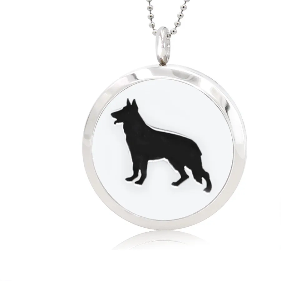 104 dog Медальон из нержавеющей стали 316L, собака, кошка, медведь, лапа, черепаха, 30 мм, ароматерапия, магнитный медальон/твист, духи, подвеска-диффузор, отправка 10p подушечек - Окраска металла: 104 dog