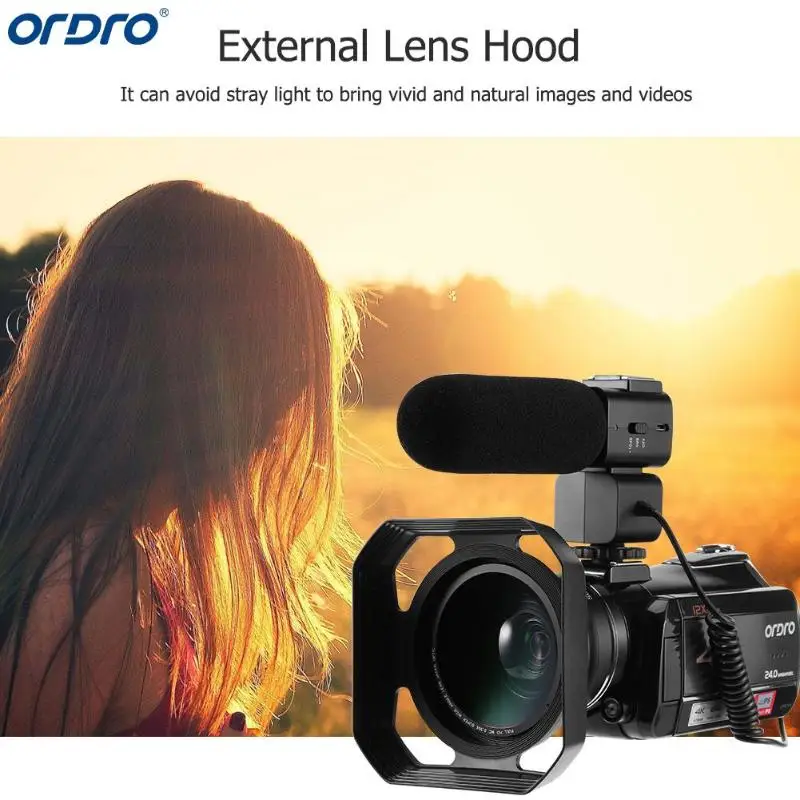 Ordro AC5 4K UHD цифровые видеокамеры FHD 24MP WiFi ips Zoom 12X сенсорный экран цифровой оптический DV видеокамеры HDMI