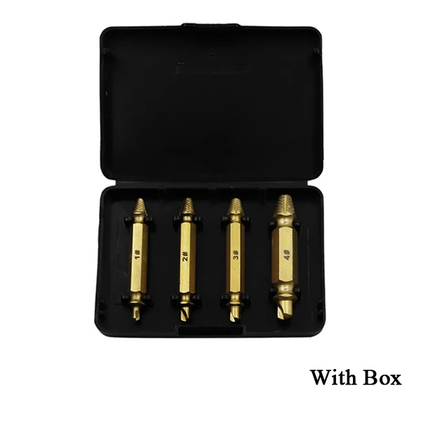 B with Box 4 шт. сталь сломанная скорость из поврежденного винта сверло для извлечения направляющий набор сломанный болт Съемник легкий комплект болт шпилька - Цвет: B with Box
