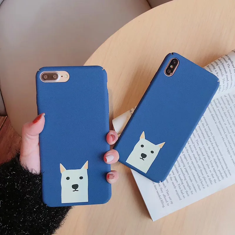 JIBAN Lovely Cartoon Puppy Phone Case for Apple Iphone XS Max/XR Mobile IPhone 8plus/7p/6s Frosted Hard Cover |