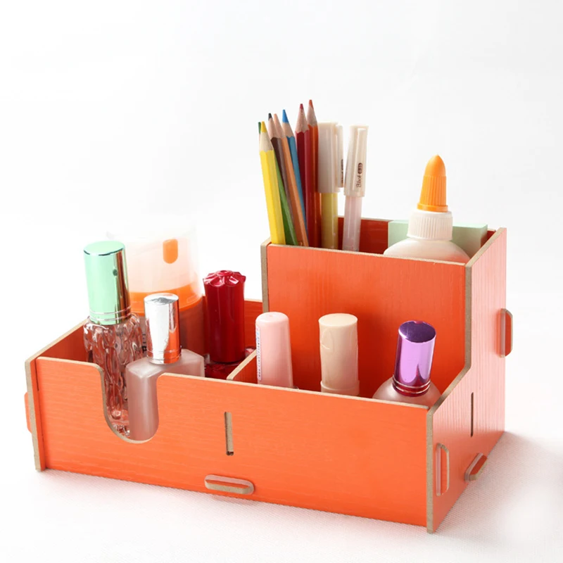 Хранитель косметики DIY настольный органайзер из дерева для мелочей, ювелирных изделий, косметических контейнеров, канцелярских полок и коробок для женщин.