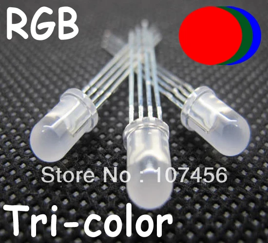 1000 шт. X 5 мм 4 контактный общий катод RGB светодиодный рассеянный